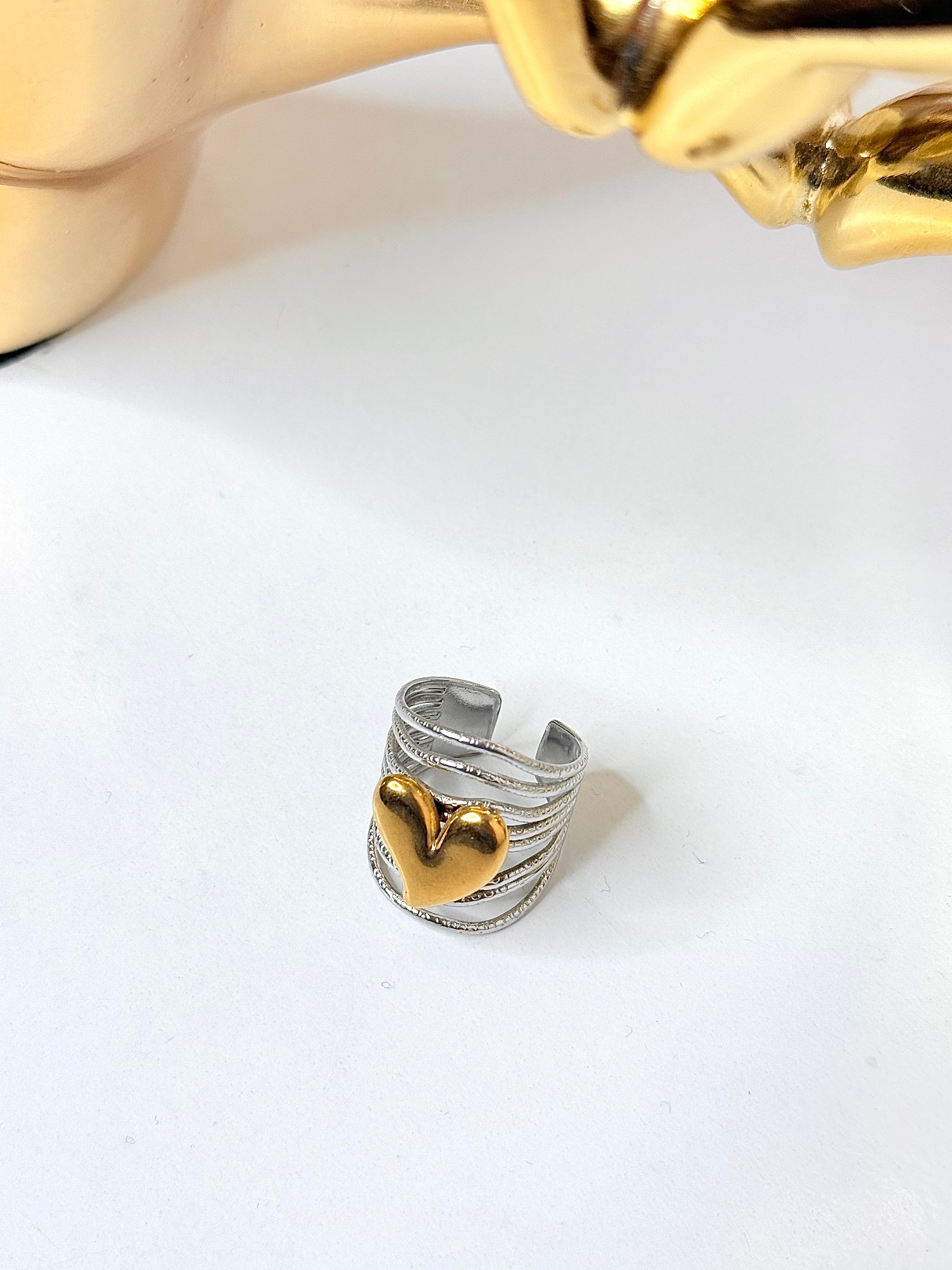 Sortija Corazon dos tonos Ring