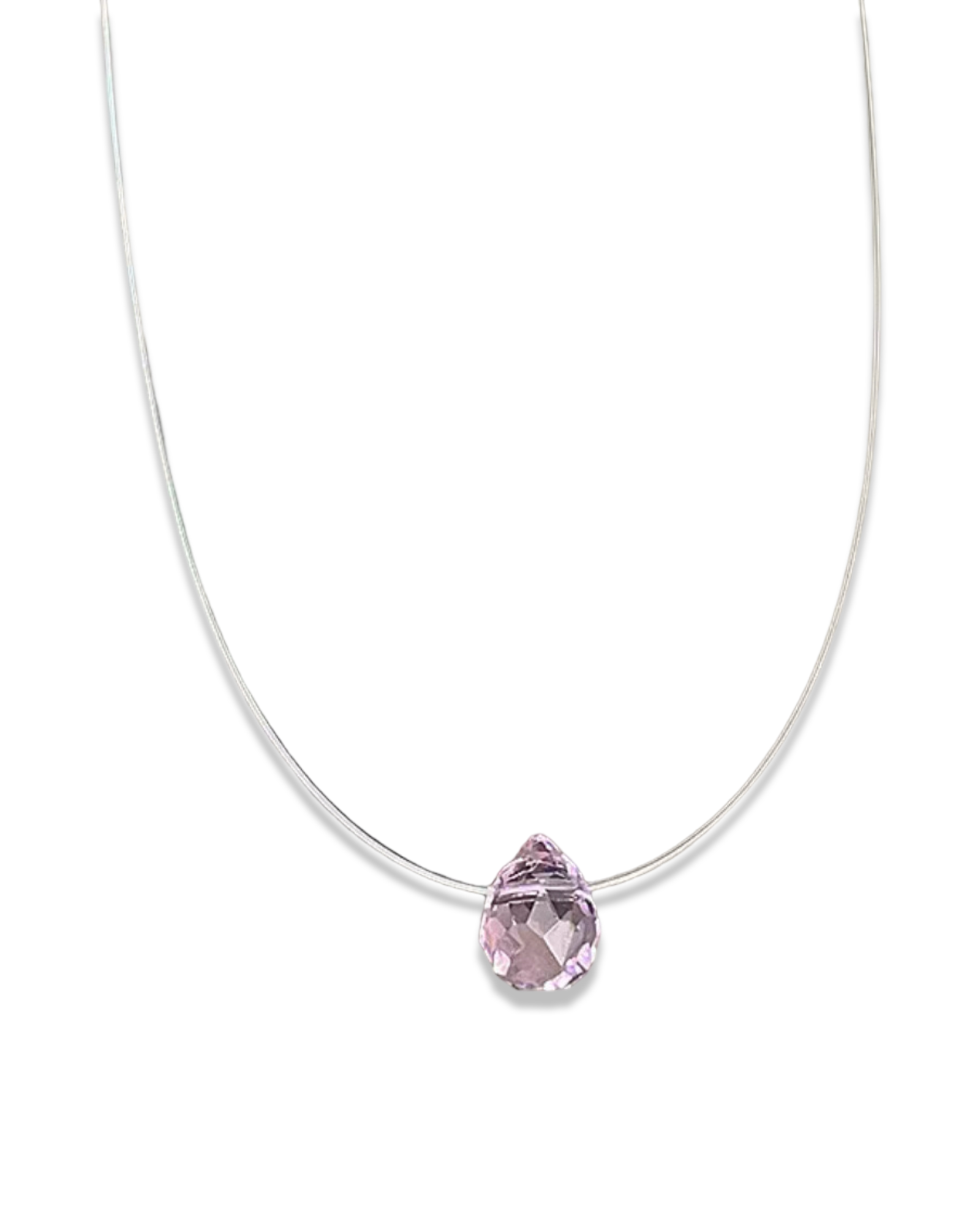 Pink Clear Drop Necklace
