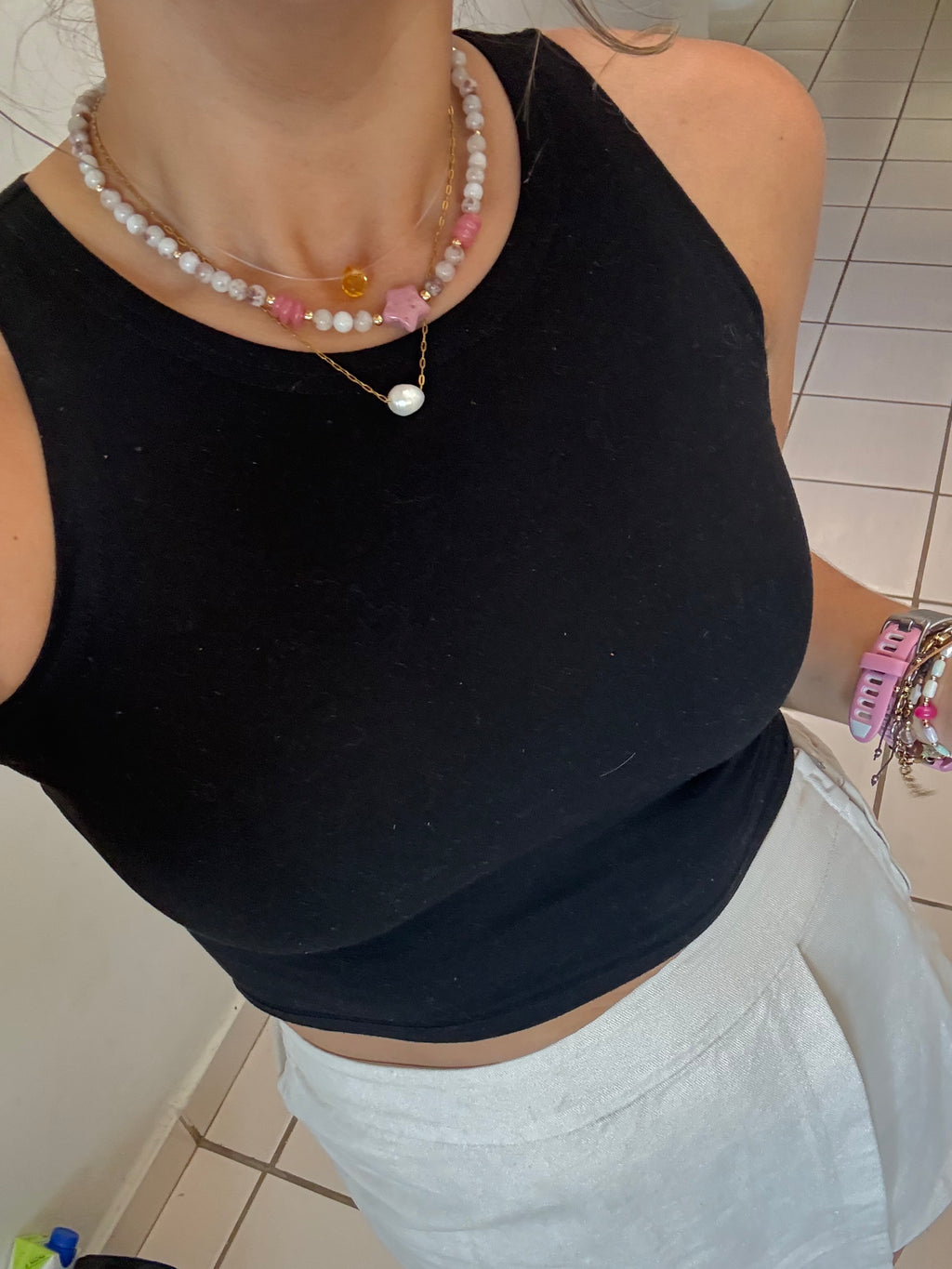 Yellow Clear Drop Necklace
