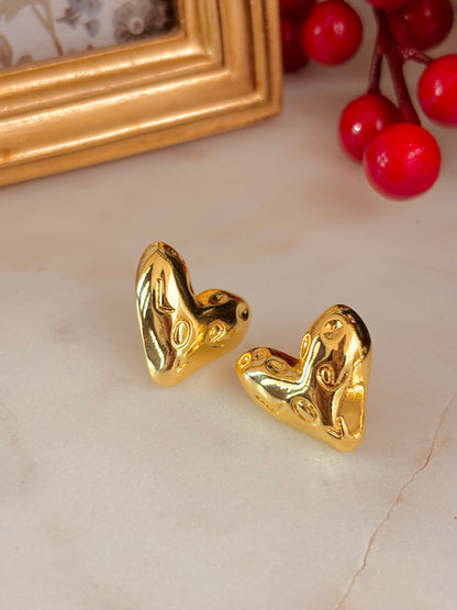 Gold Heart Earrings