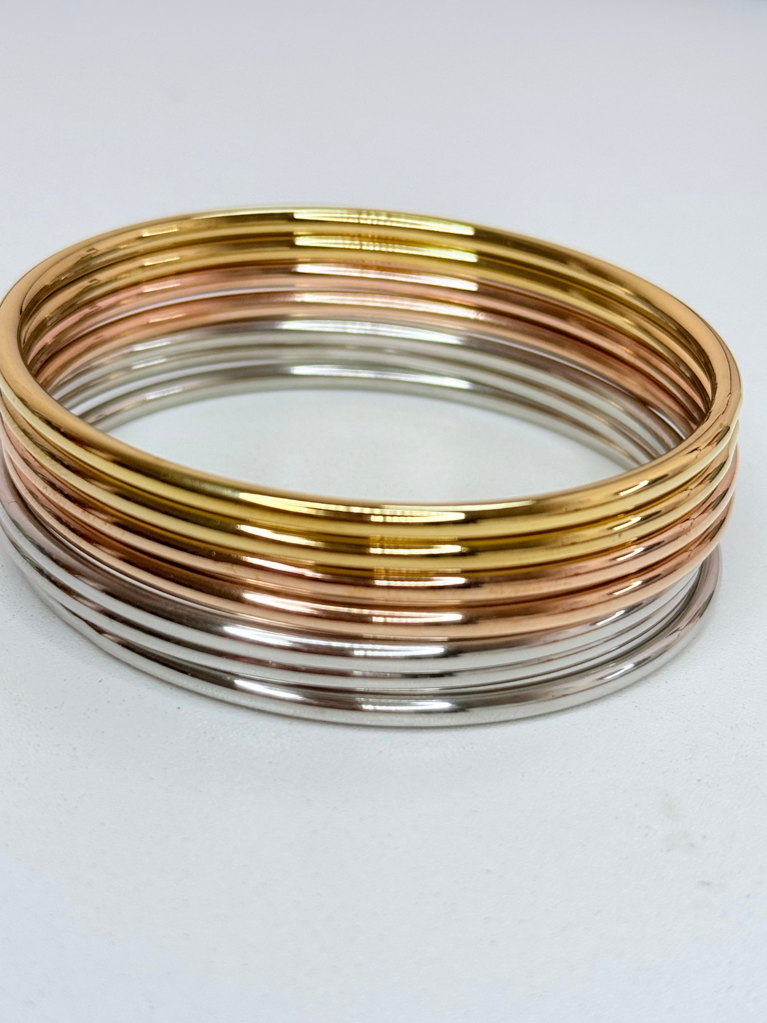 3 color Bangle Bracelets (medium)