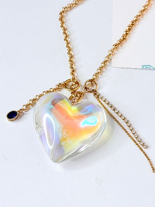 Boreal Chunky Clear Heart Necklace