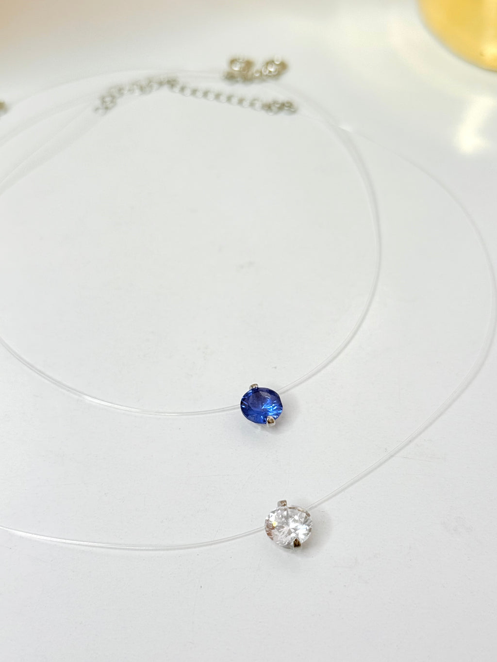 Clear/ Blue Diamond Necklace