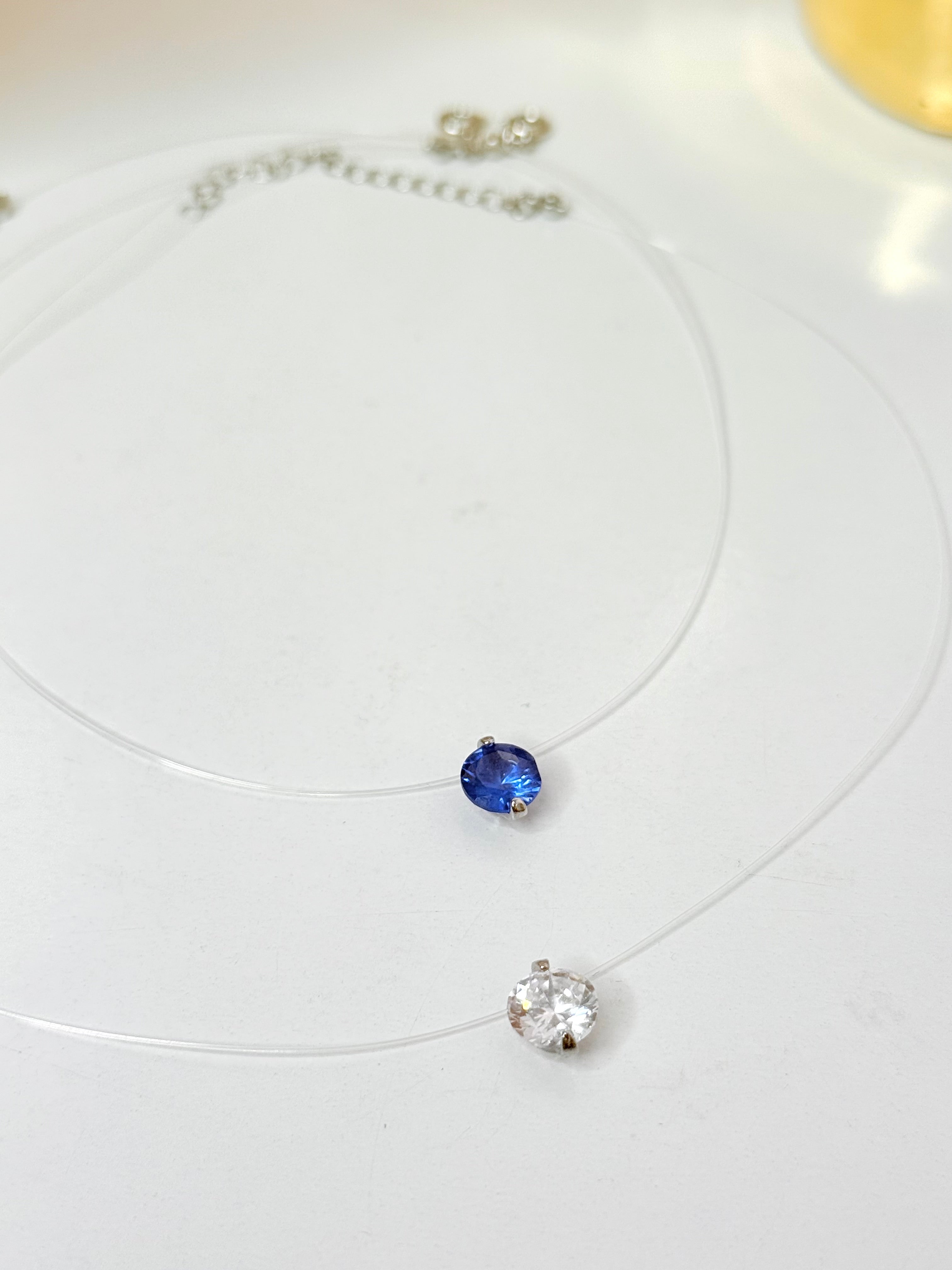 Clear/ Blue Diamond Necklace