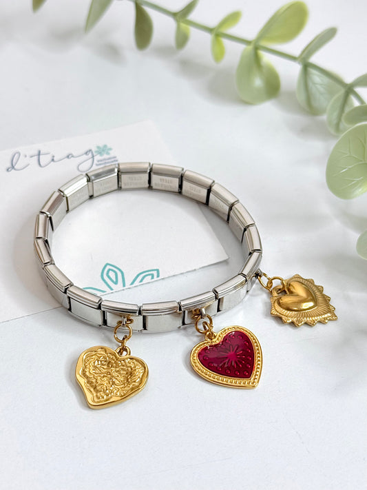 Italian Charm Heart Bracelet