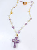 Amatista Cross Necklace