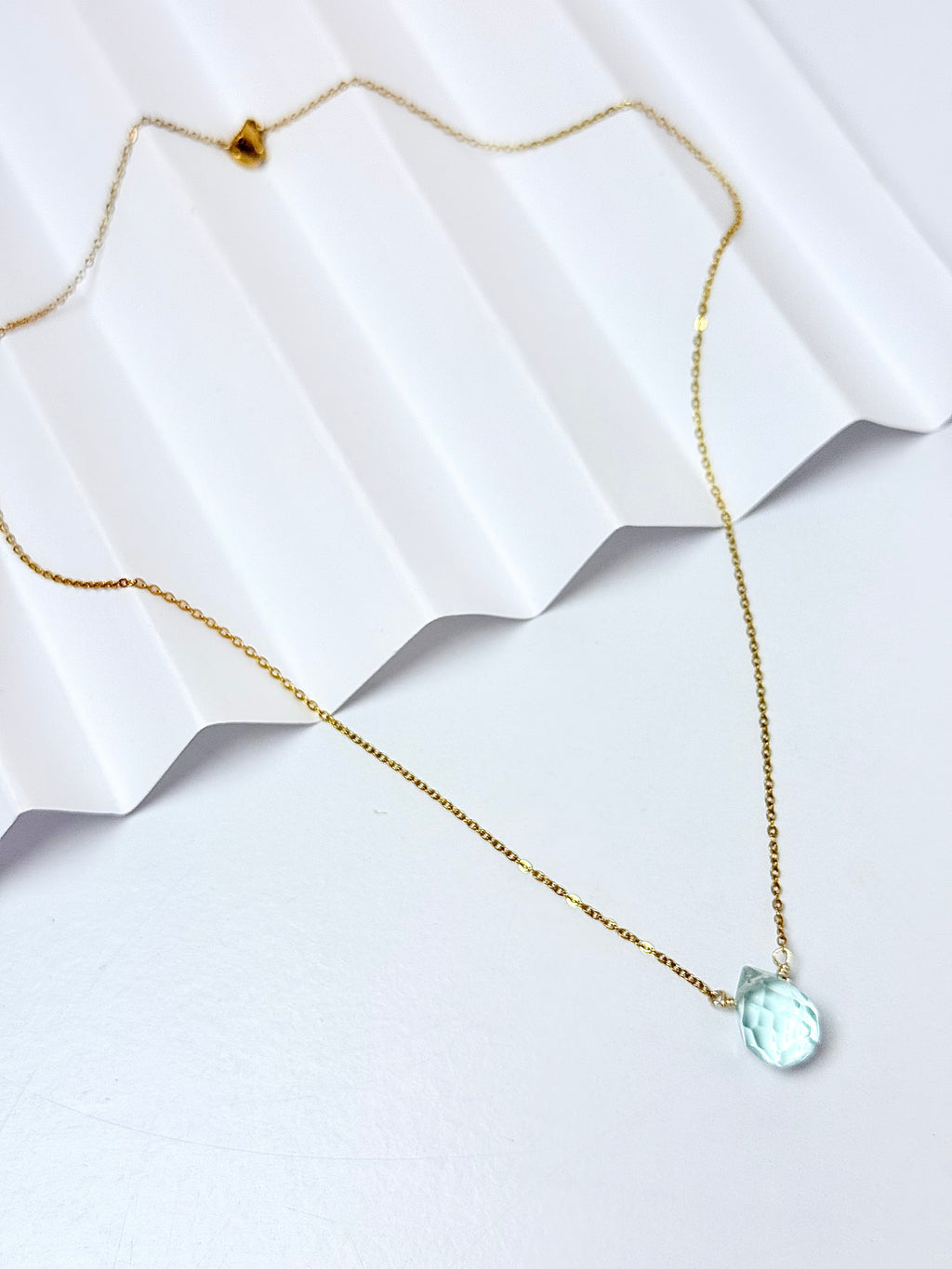 Blue Clear Drop Necklace