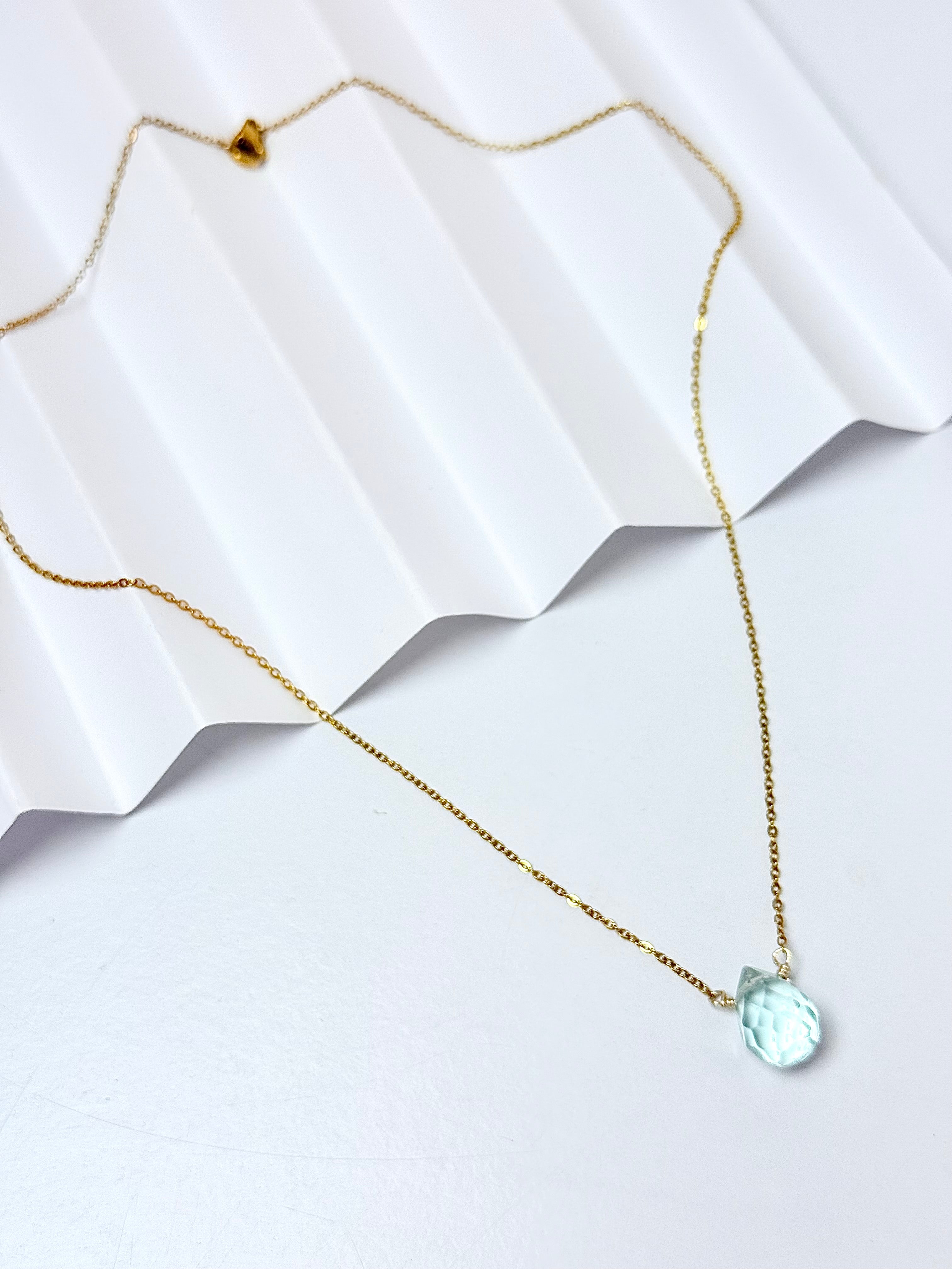 Blue Clear Drop Necklace