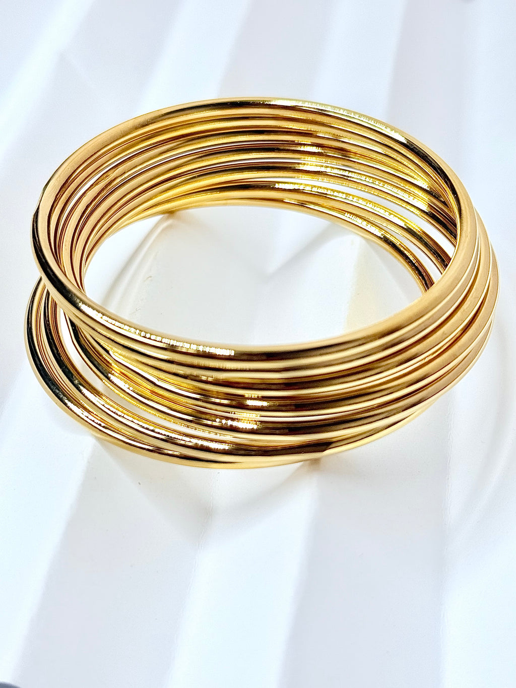 7 bangles gold Bracelets Tamaño Small