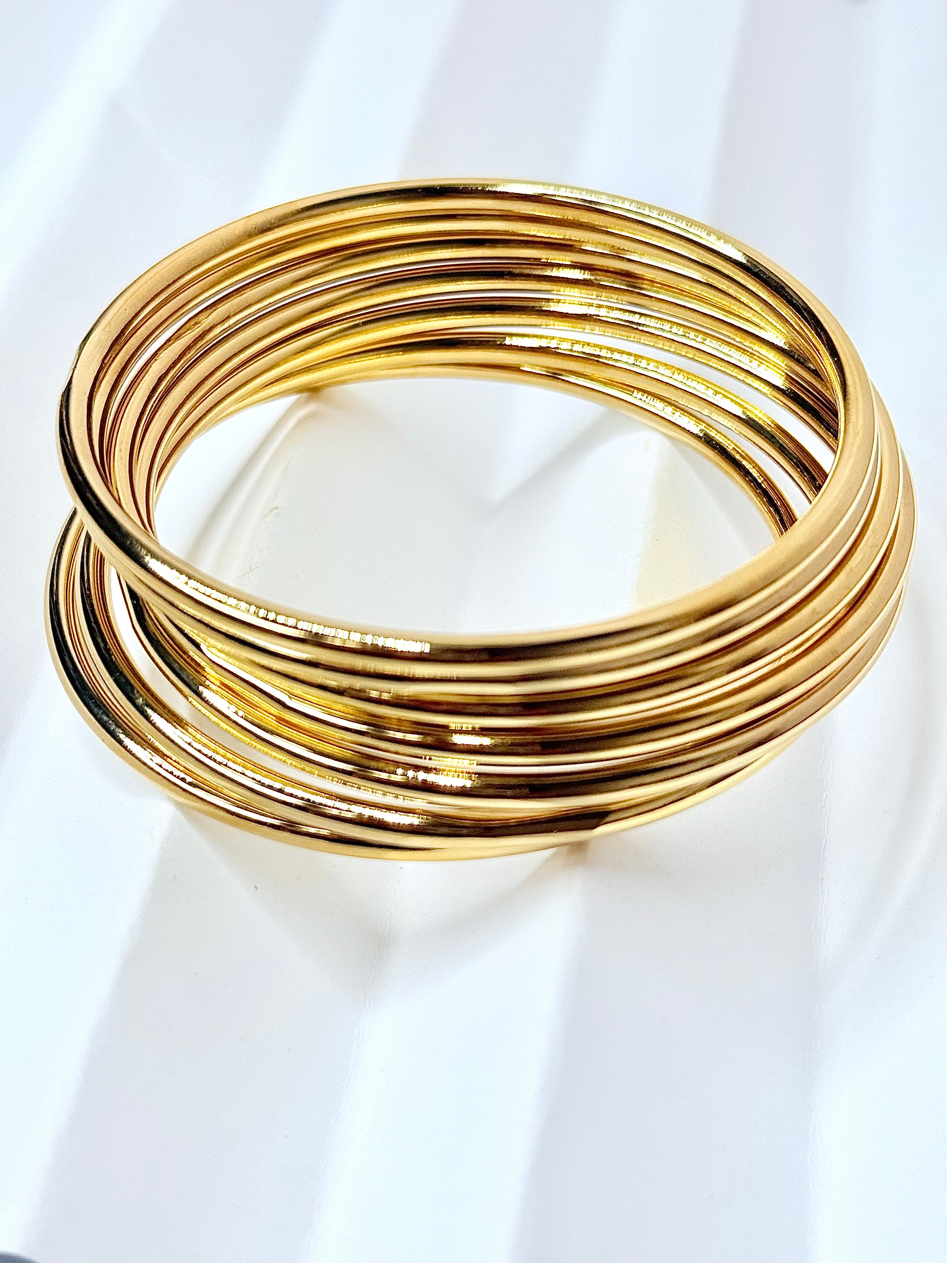 7 bangles gold Bracelets Tamaño Small