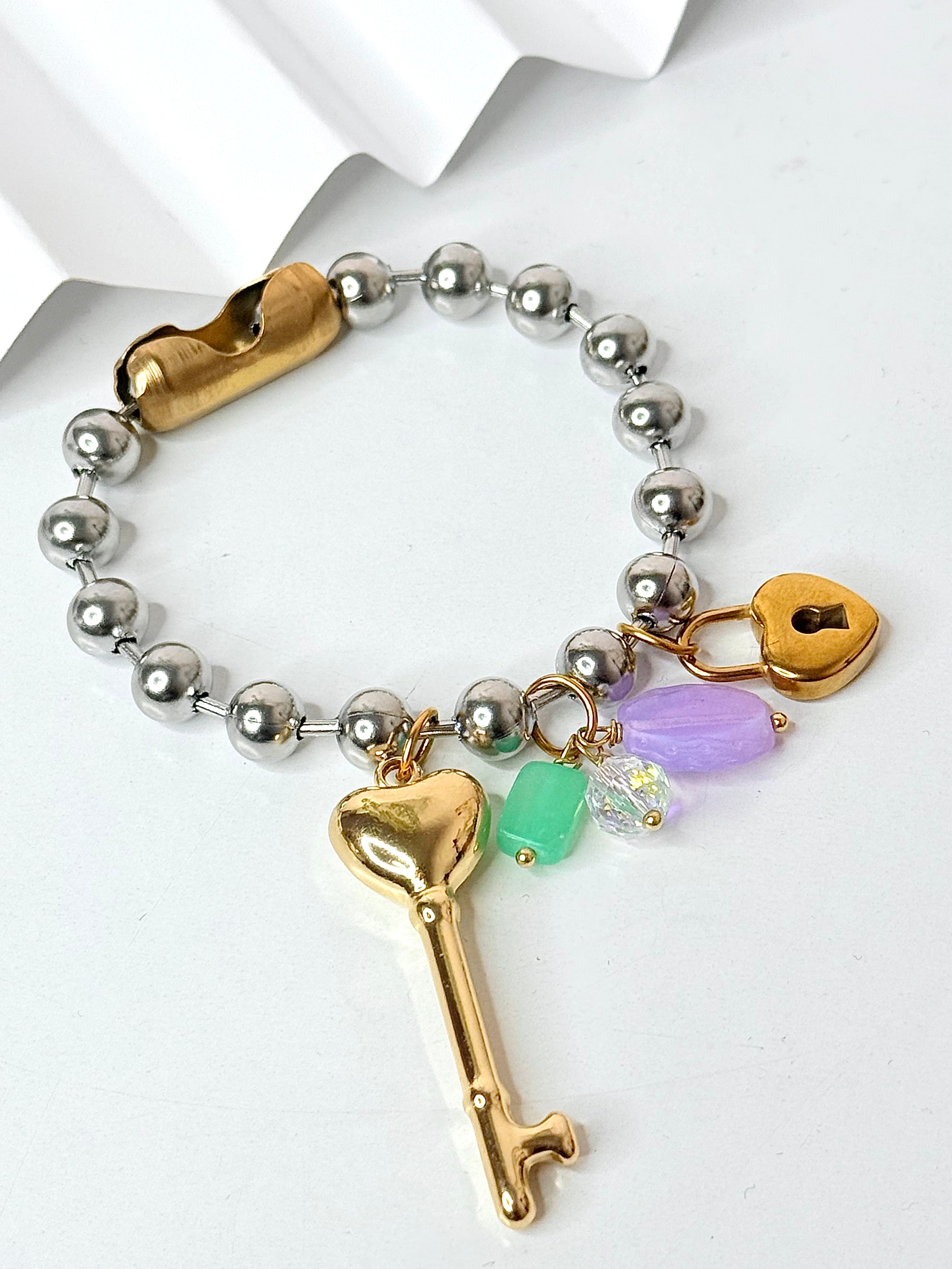Key & Lock 2 tonos Bracelet