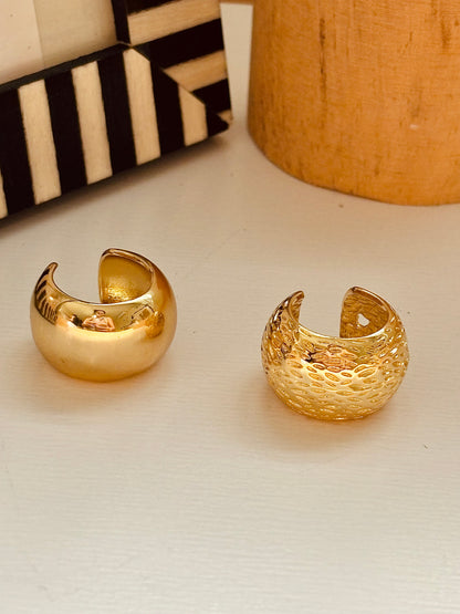 Gold Variety Cuffs Earrings