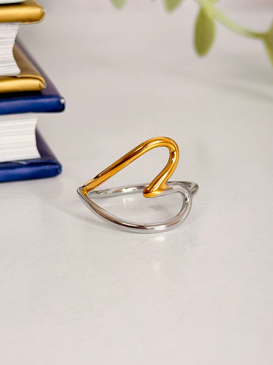 Heart double tone Ring