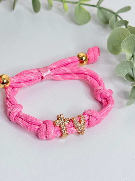 Fe y Amor Pink Bracelet