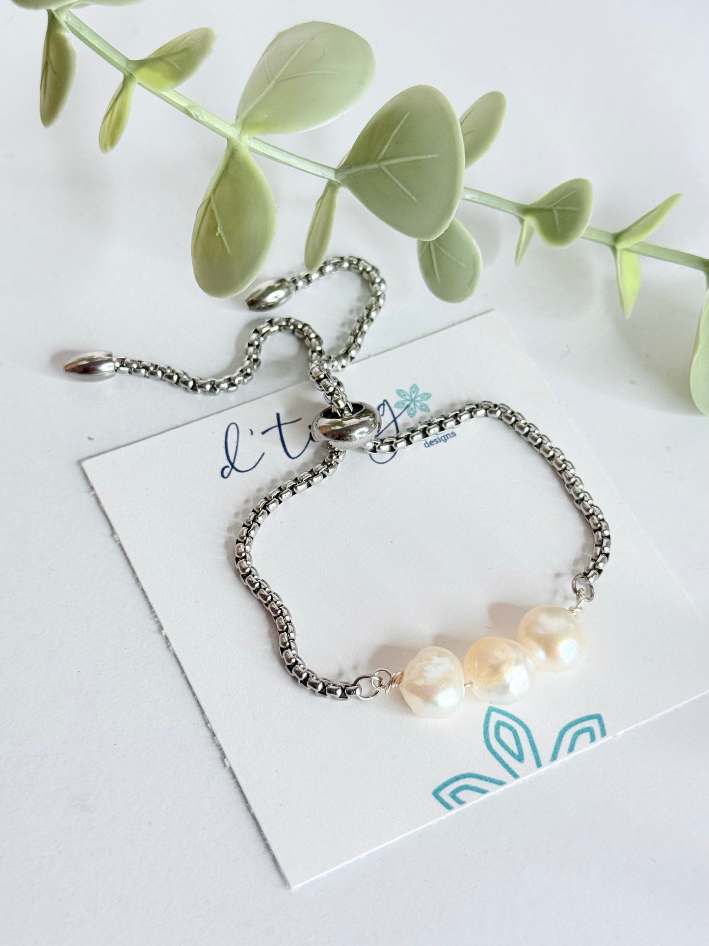 Silver Pearl Bracelet