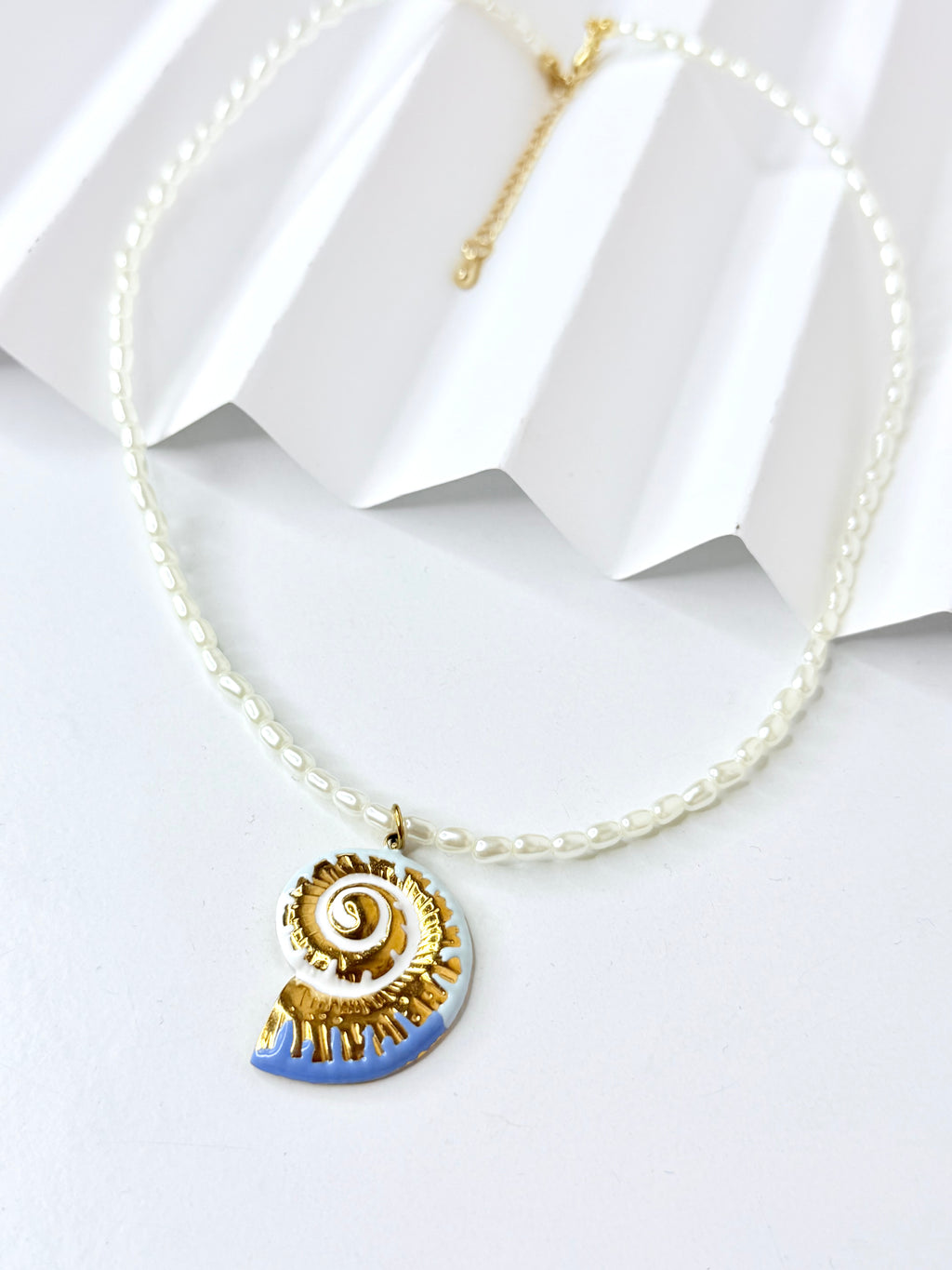Blue Shell Pearl Necklace