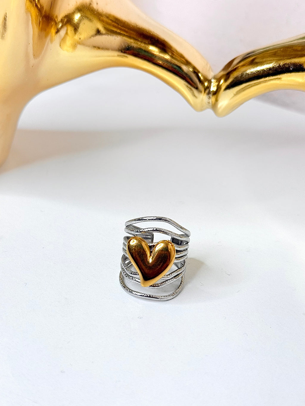 Sortija Corazon dos tonos Ring