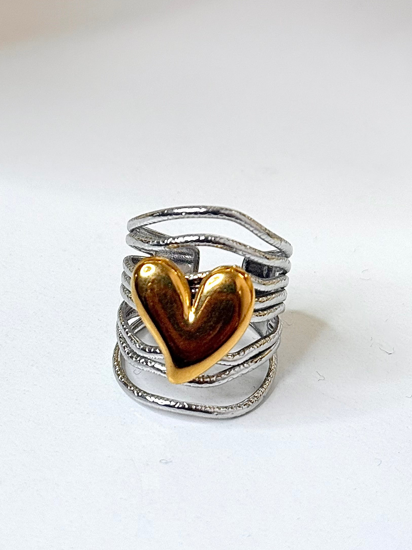 Sortija Corazon dos tonos Ring