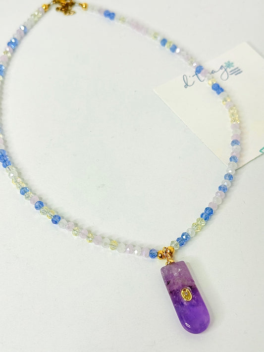 Cristal Gem 3 Necklace Charm Violeta