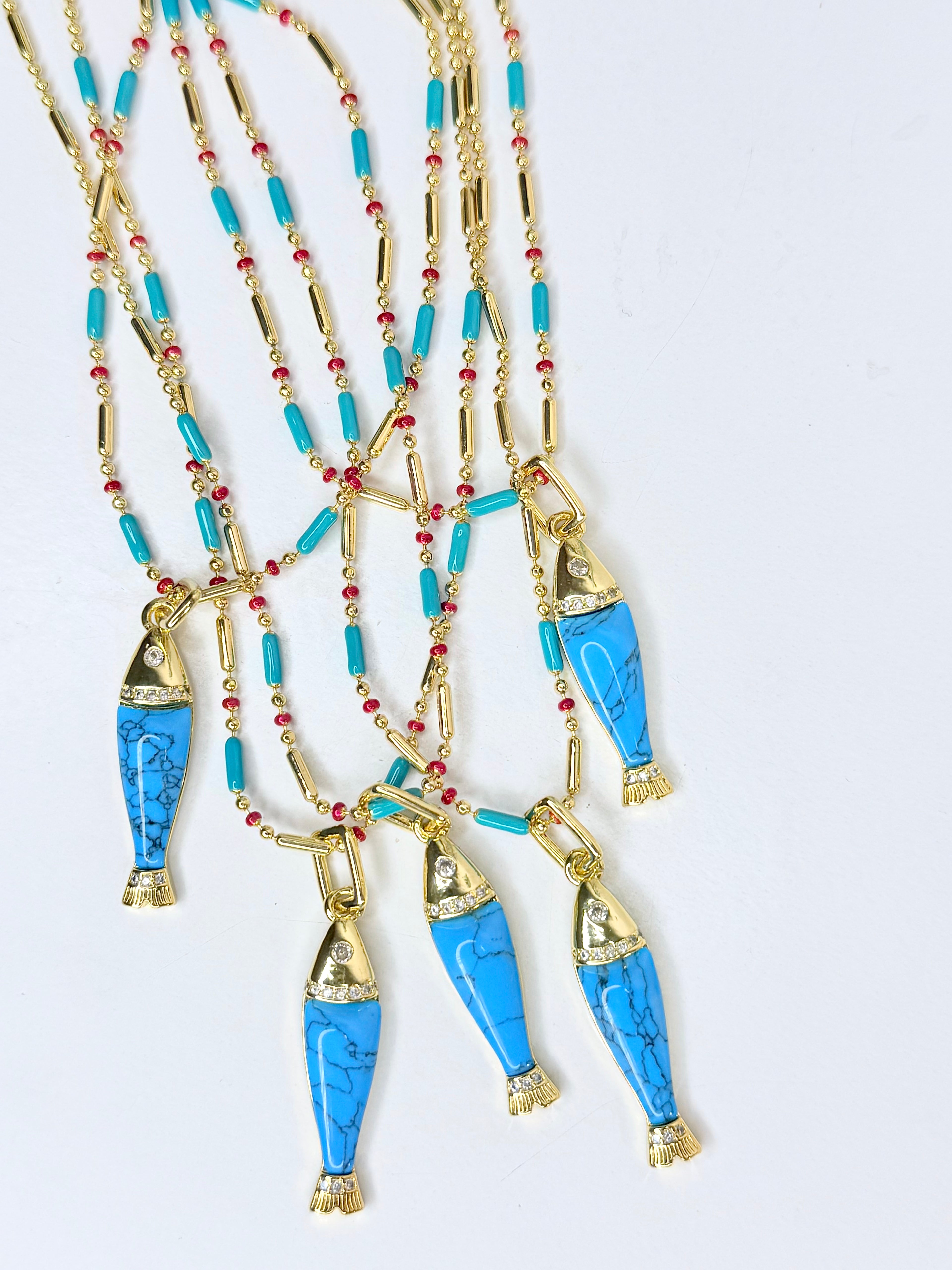Blue Fish Necklace