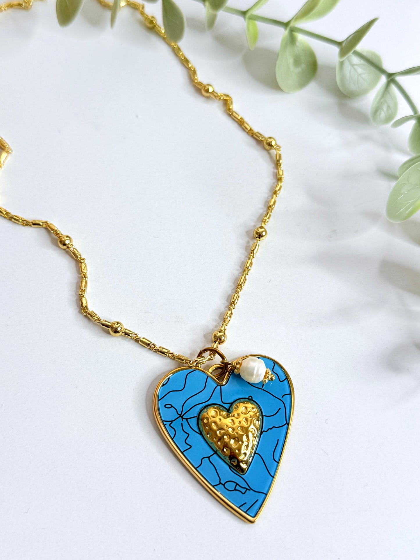 Blue Heart Necklace