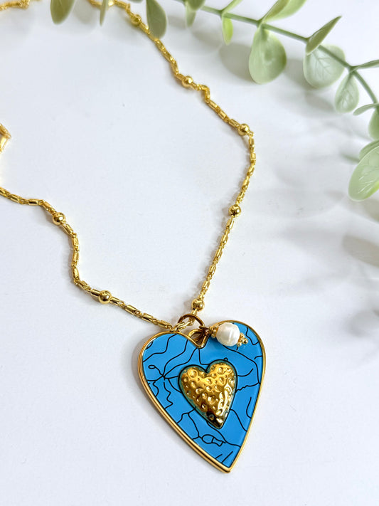 Blue Heart Necklace