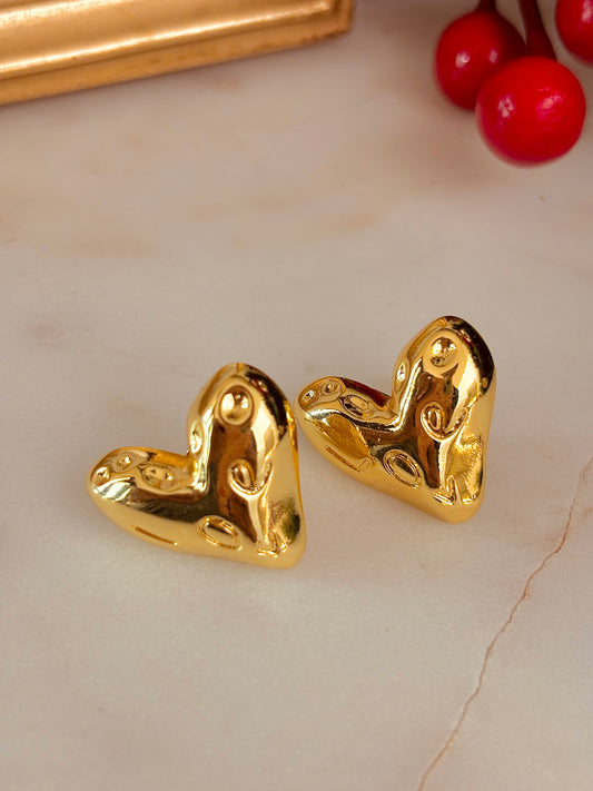 Gold Heart Earrings