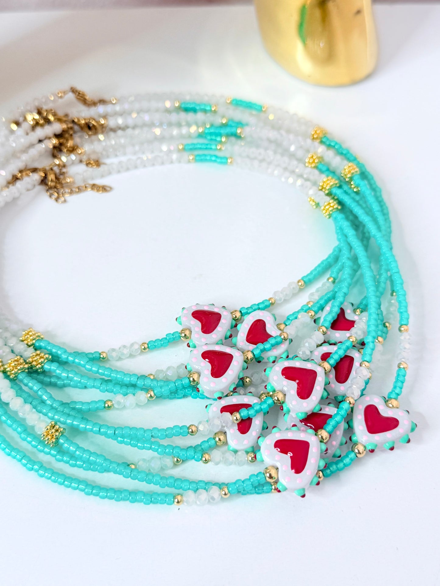 Self-Love Necklace Aqua-ClearWhite