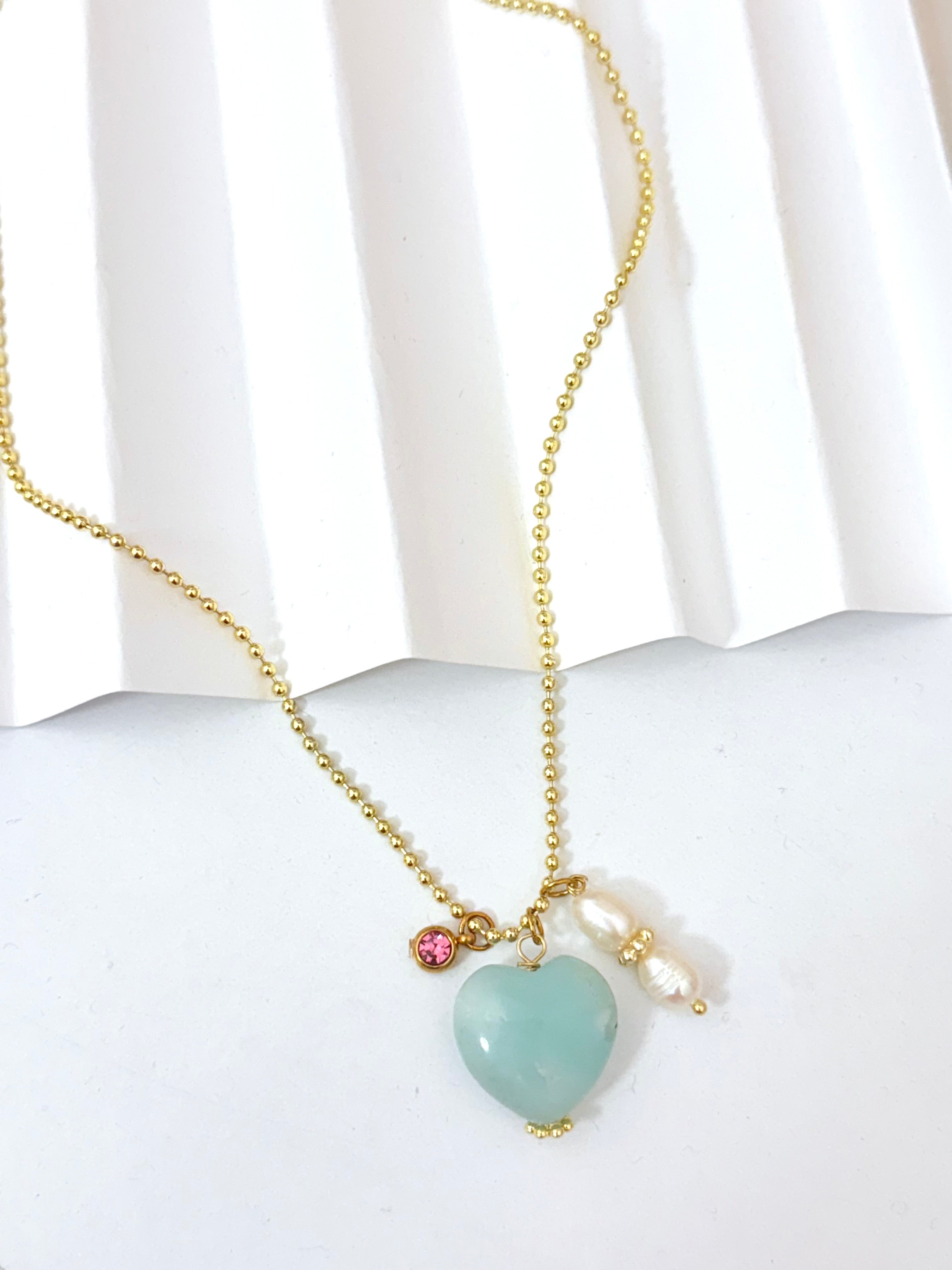 Single Amazonite Heart Necklace