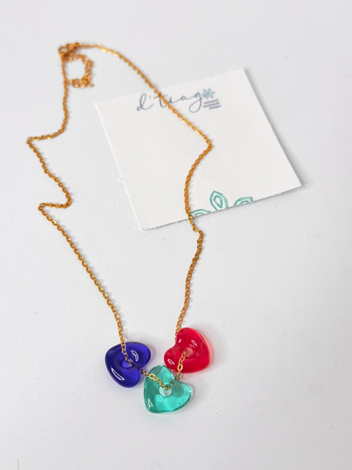 Multi Colo Heart Necklace