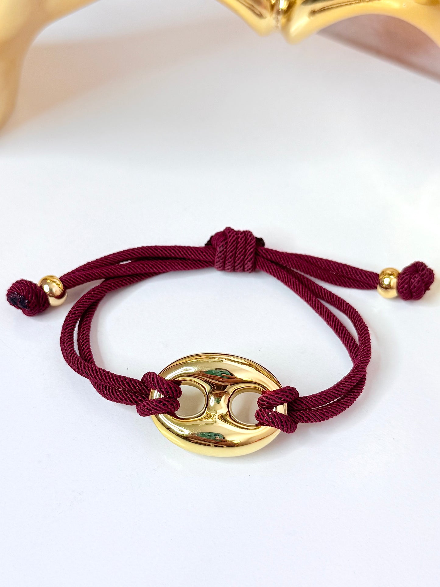 Guci Chunky Link Bracelet Wine