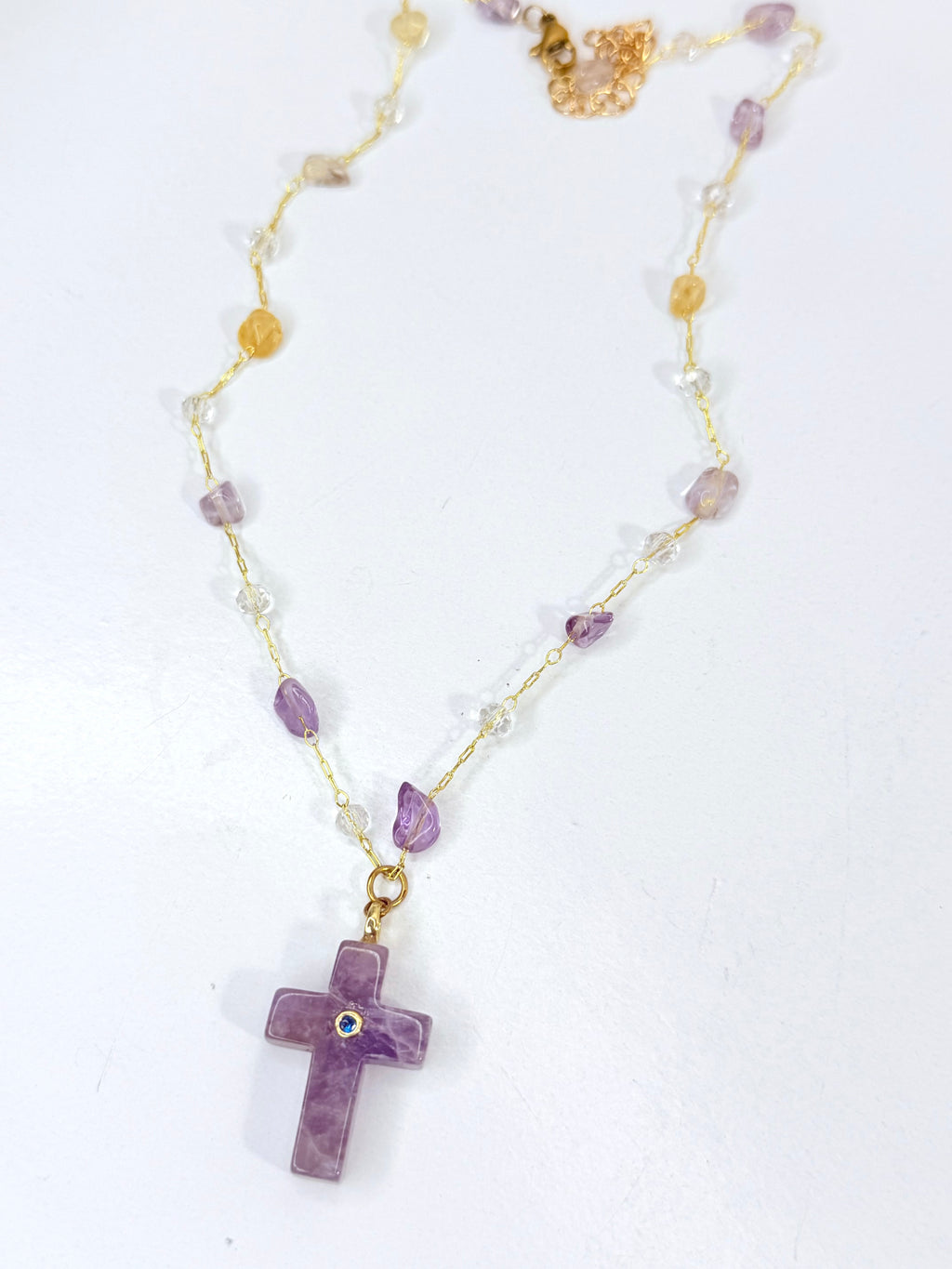 Amatista Cross Necklace