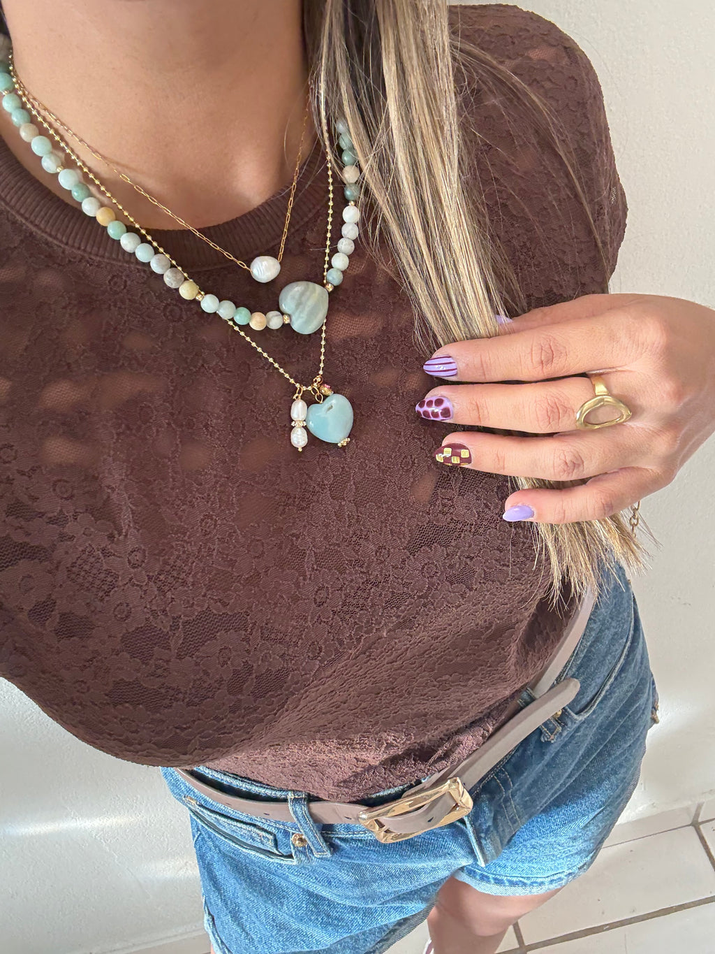 Amazonite Heart Necklace