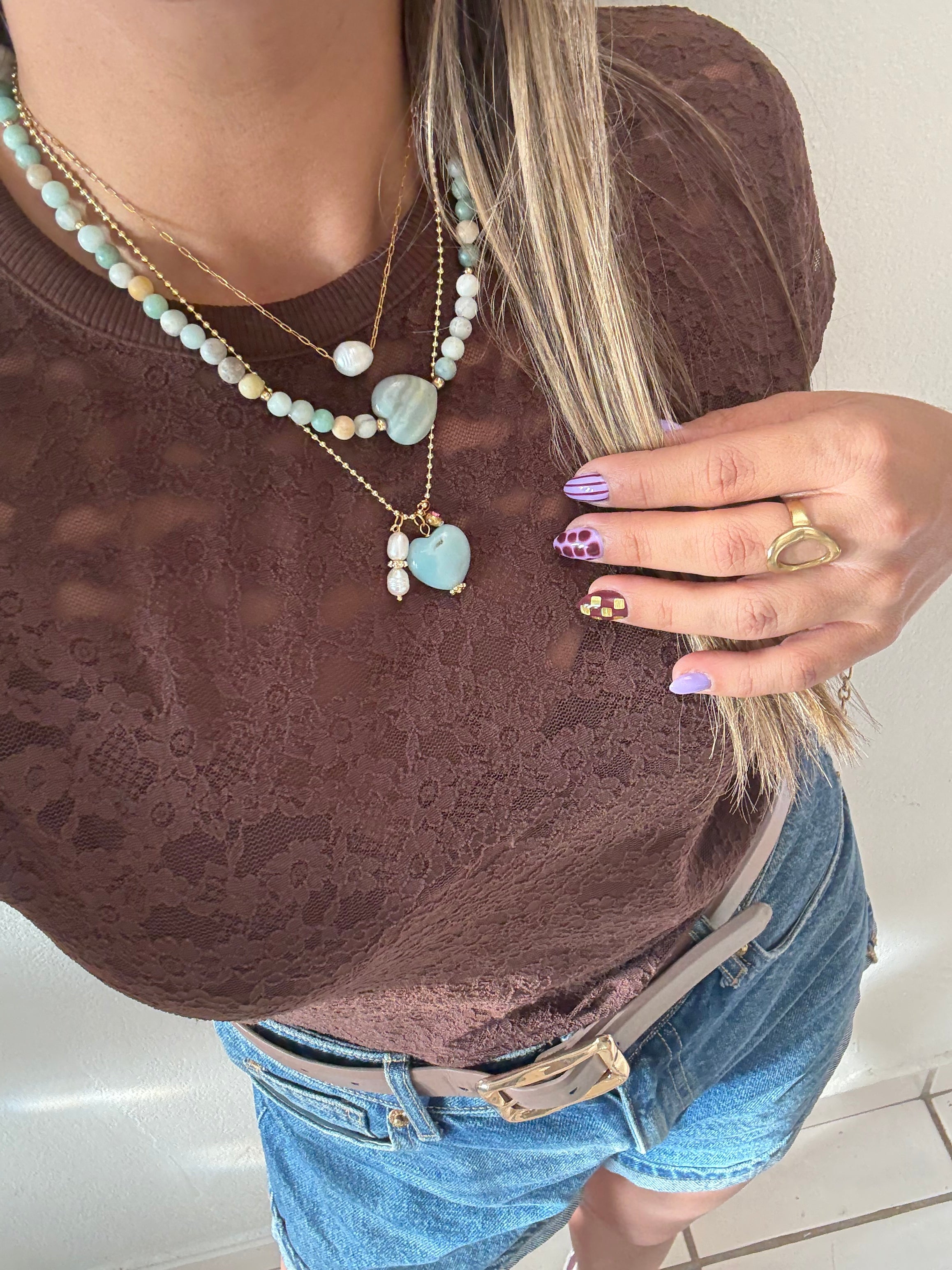 Amazonite Heart Necklace