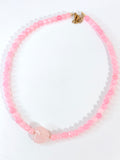 Pink Heart Semiprecious Necklace