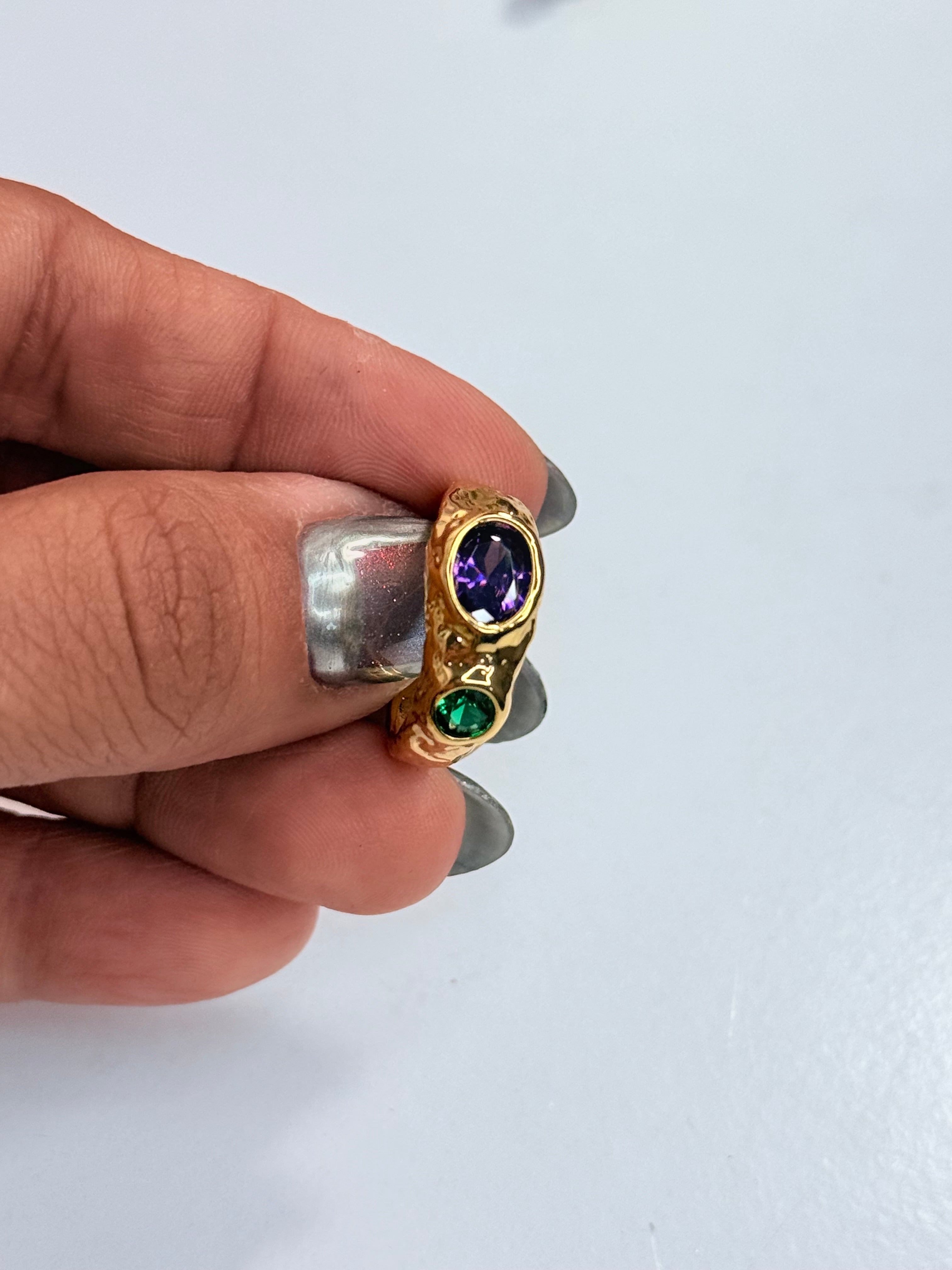 Purple and Green Ring