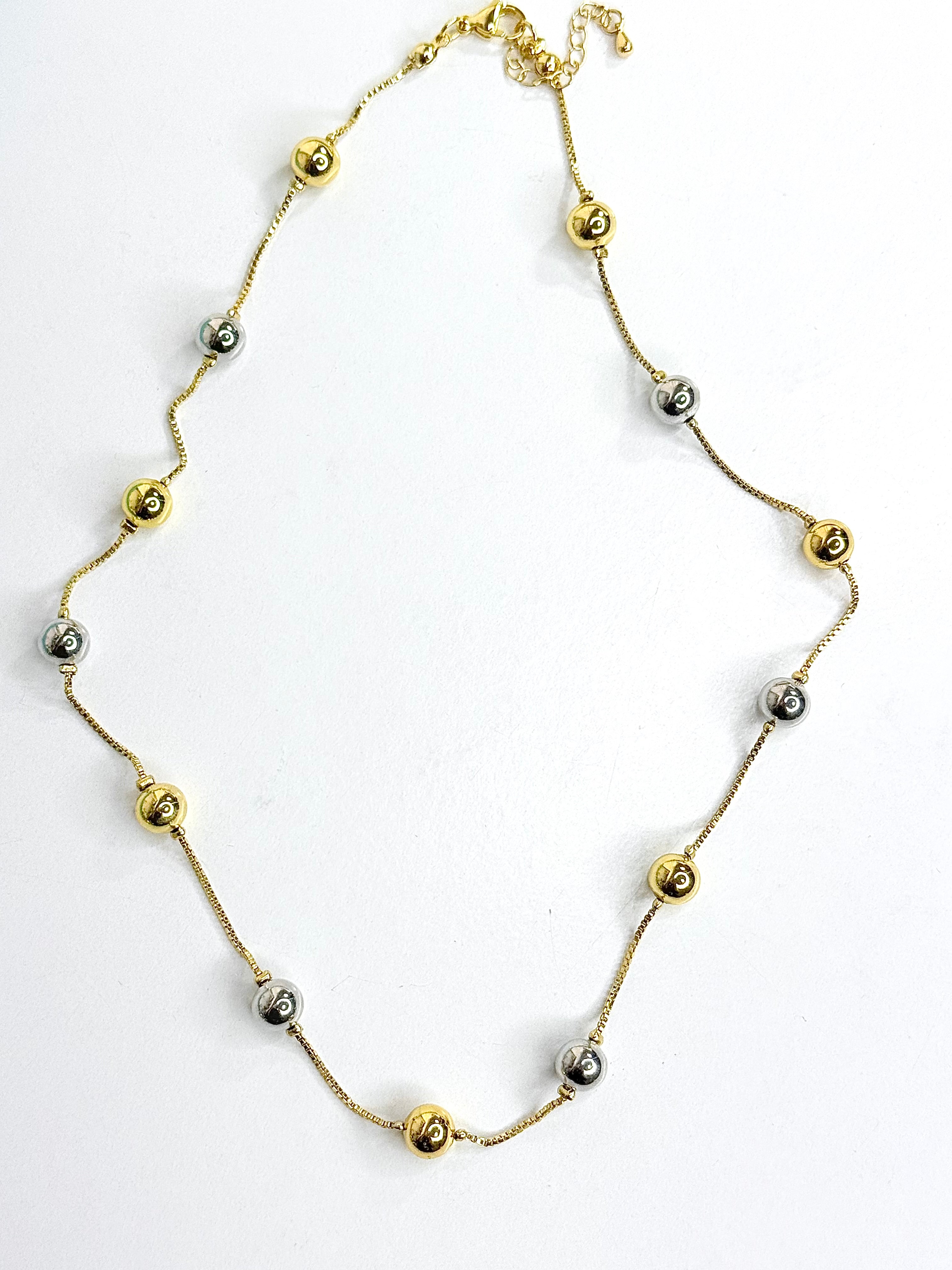 2 tone ball Necklace