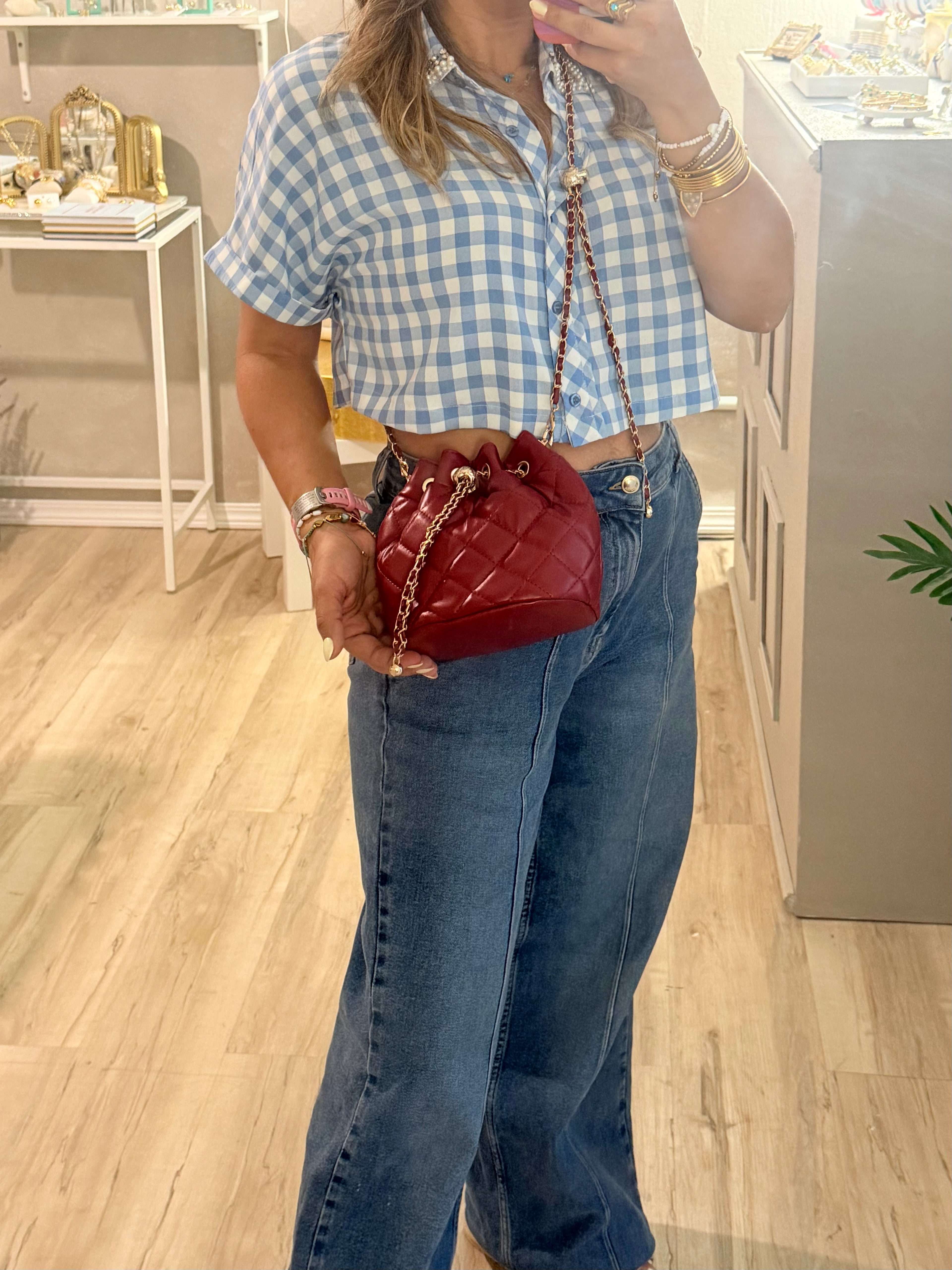 Cherry Red Bucket Zara Bag