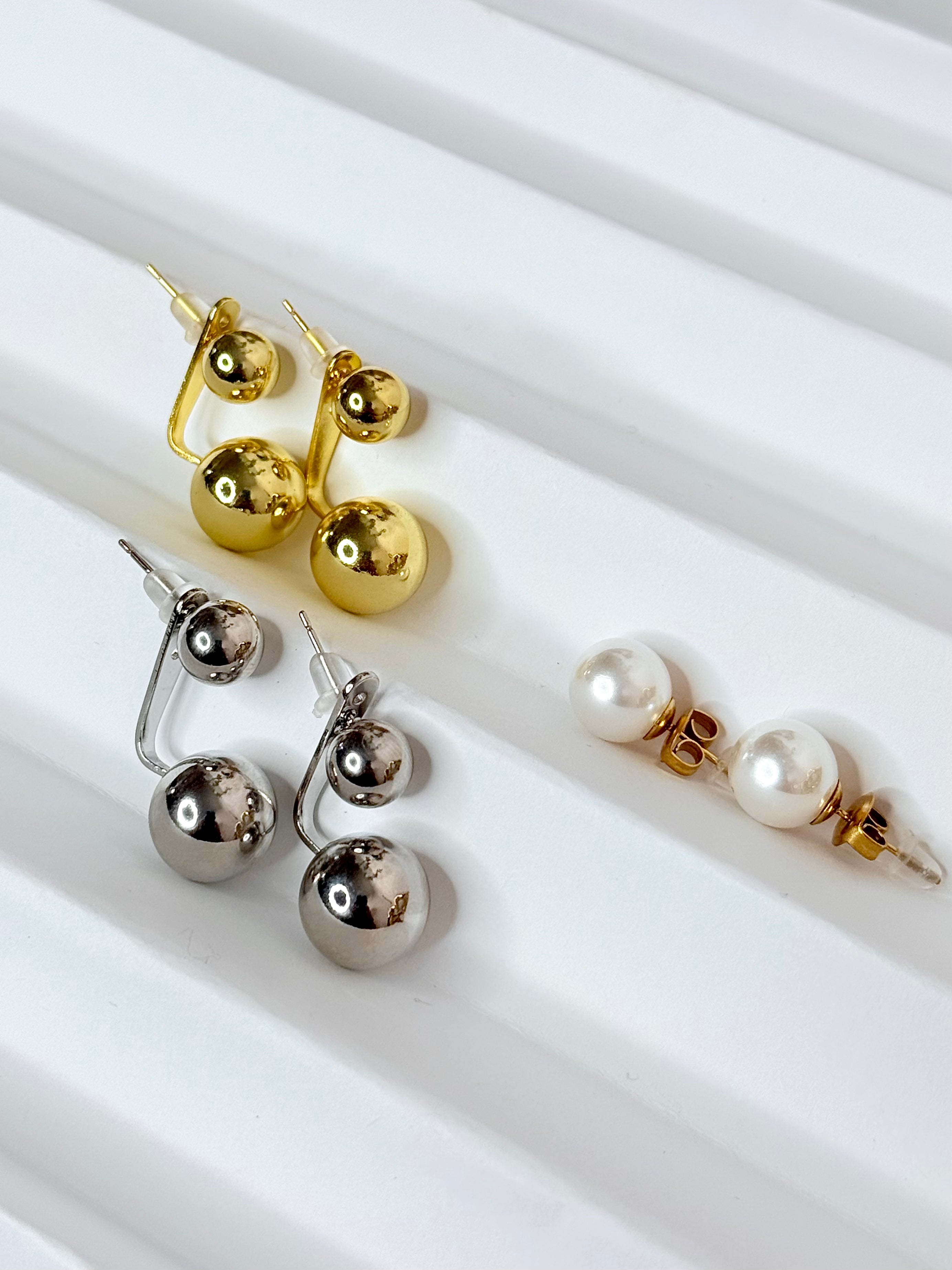 Super Bundle: Gold & Silver Alena Earrings + Free Pearl Studs