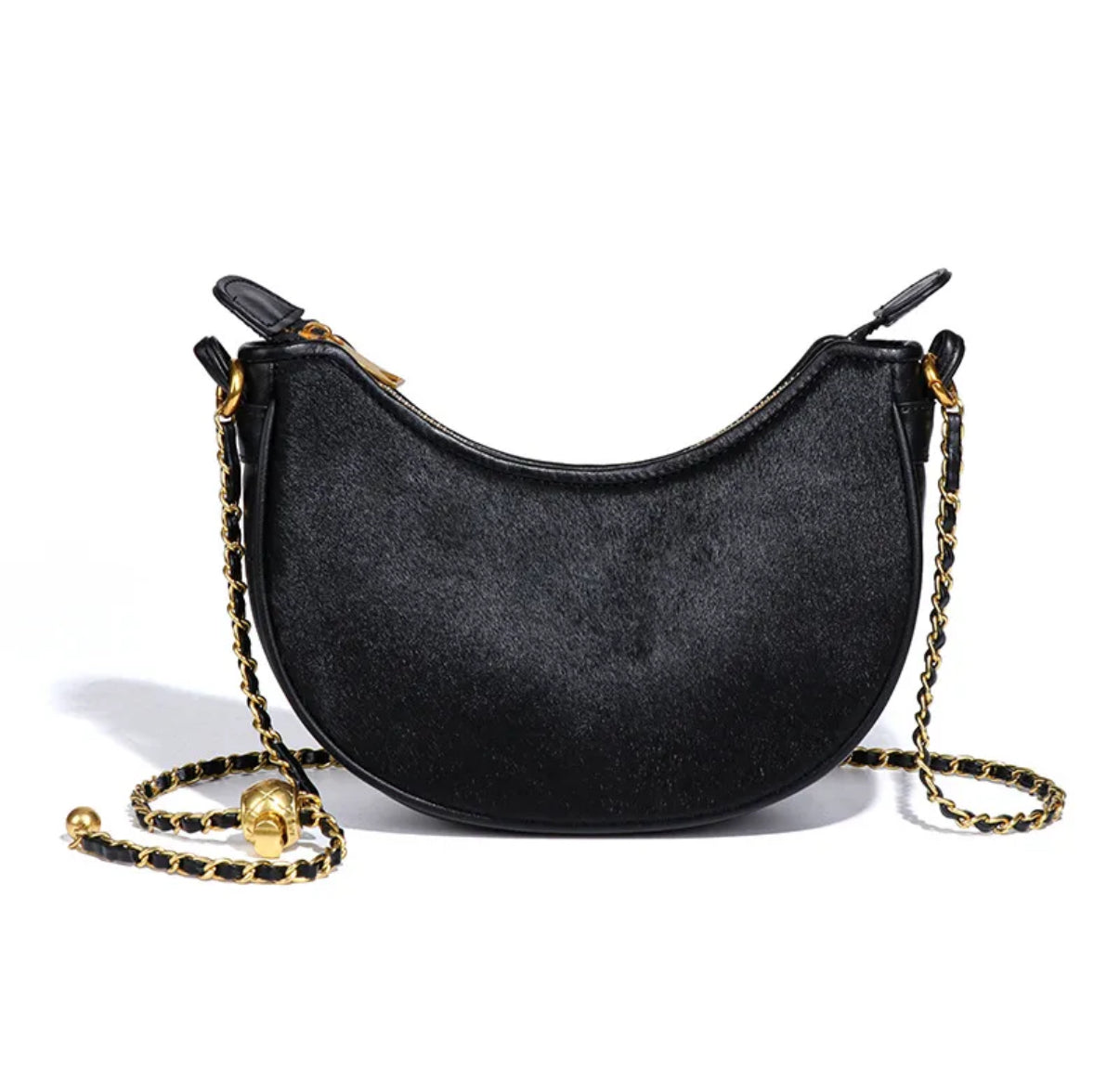 Suede Black Daisy Zara Bag