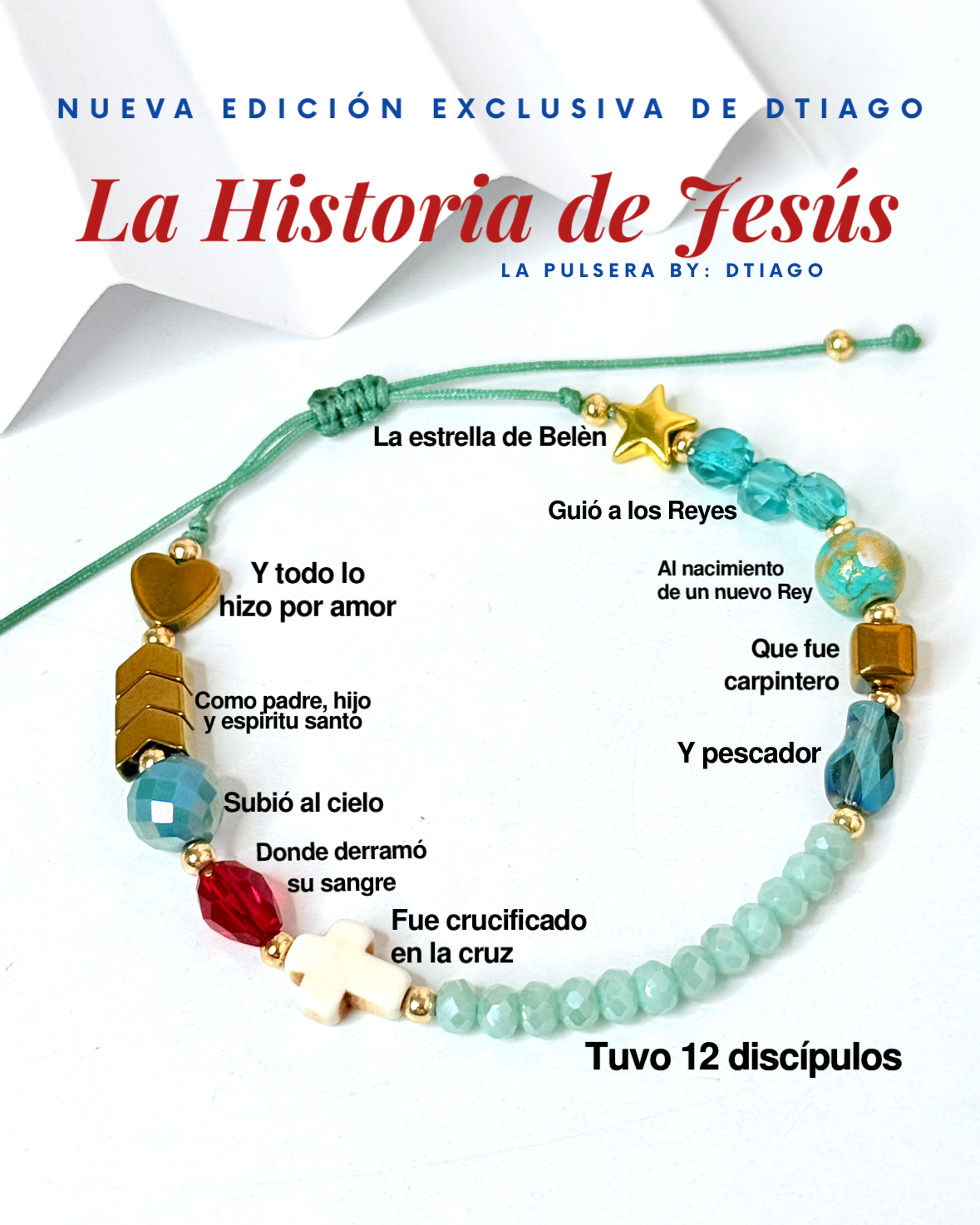 Historia de Jesus Bracelet - Dtiago Edition hdj Aqua- Turquesa