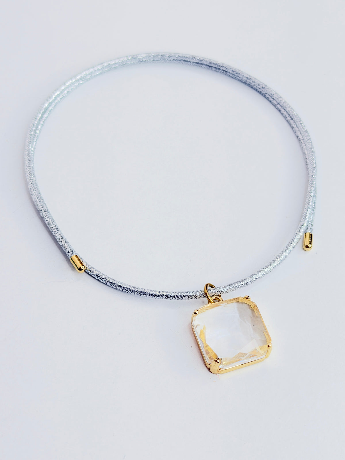 Crystal Clear Big Charm Necklace
